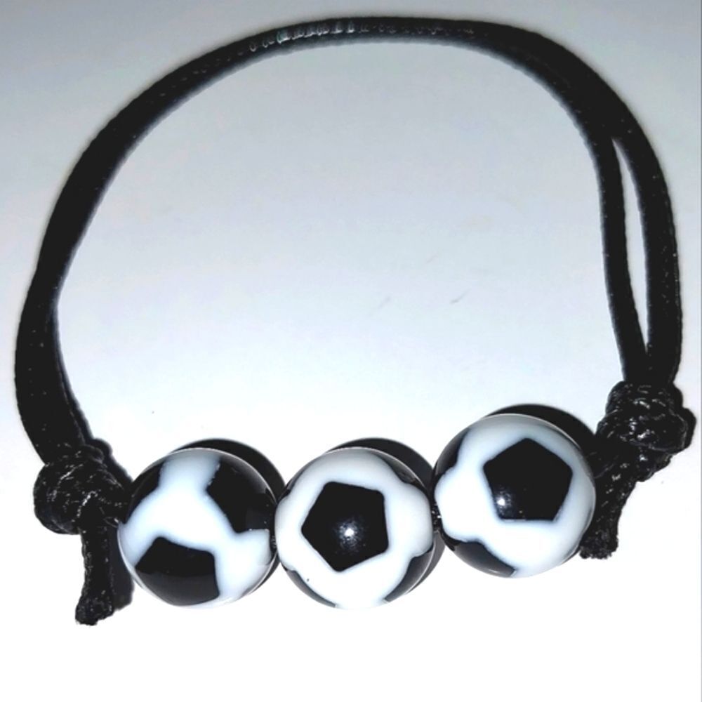 Unisex kids soccer ball adjustable charm bracelet - Picture 1 of 4